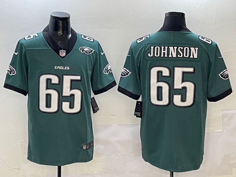 Men Philadelphia Eagles #65 Johnson Green Second generation 2025 Nike Limited NFL Jersey style 5